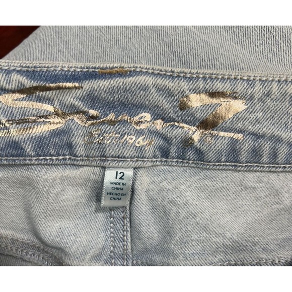 Women Seven 7 Weekend Slim Fit Jean Light Blue Straight Leg Distressed Sz 12 NWT - Picture 9 of 16